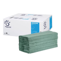 Essuie mains en serviette pliage V Feuilles 23 x 24 cm (couleur verte) Papernet