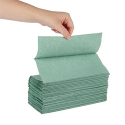 Pliage en Z Essuie mains en serviette verte 23 x 24 cm Papernet