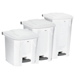 Poubelle plastique alimentaire à pédale blanche 30L, 45L, et 90L