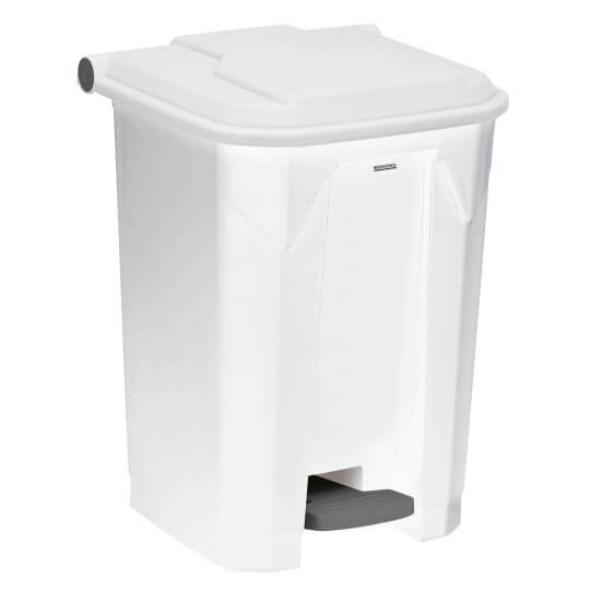 Poubelle plastique alimentaire à pédale blanche 45L