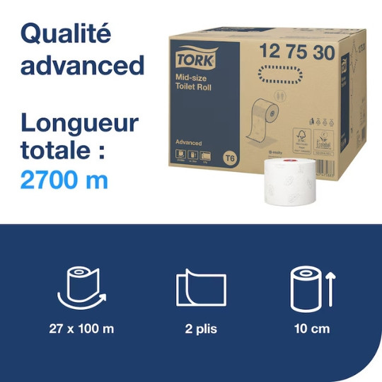 Avantages papier toilette compact Tork T6 Premium