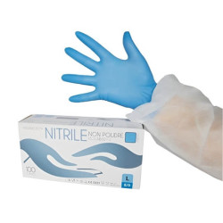 Gants en nitrile non poudré bleu Taille XXL (10/11) - Boite de 90