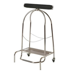 Porte sac poubelle 110L à pinces 2 rouesinox