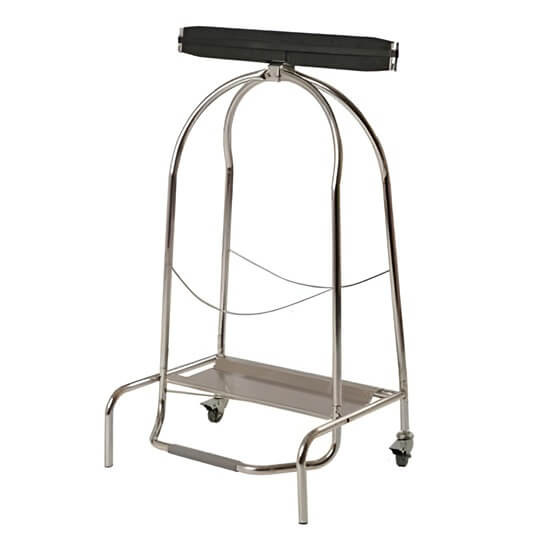 Porte sac poubelle 110L à pinces 2 rouesinox