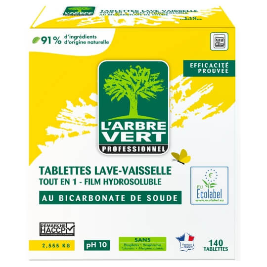 Pastille lave-vaisselle tout en un hydrosoluble L'Arbre Vert