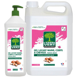 Gel Lavant mains, corps et cheveux L'Arbre Vert aux extraits d’Argan