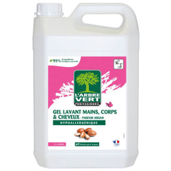 Gel Lavant mains, corps et cheveux L'Arbre Vert aux extraits d’Argan 5L