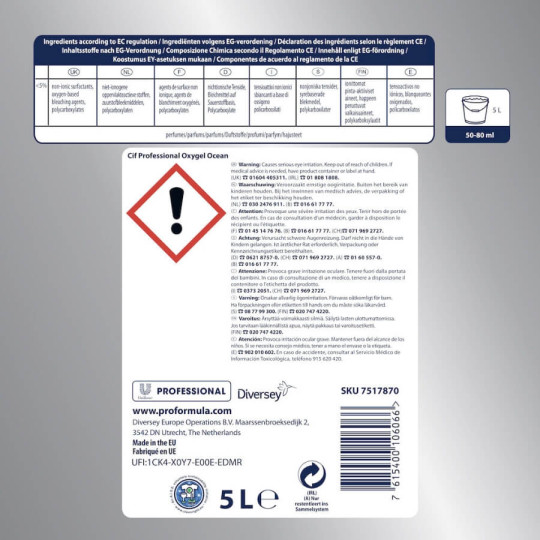 Nettoyant multi-usage Cif Oxygel Océan 5L
