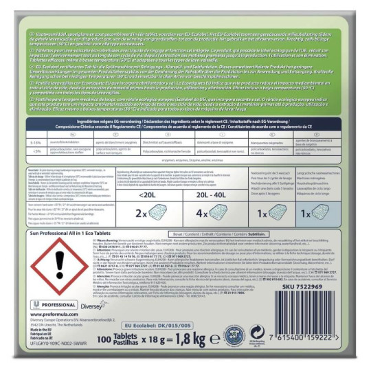 Sun tablettes lave-vaisselle tout en un Eco