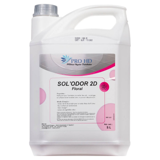 Détergent désodorisant pour l'entretien régulier des sols 2D 5 litres  Floral