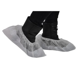 Surchaussures jetables PLP blanche non tissé avec semelle PE BD