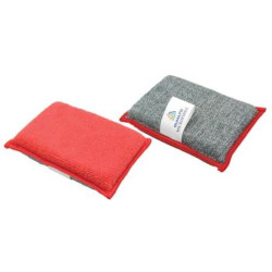 Eponge lavable Microfibre Double Face Grattante (Pack de 2)