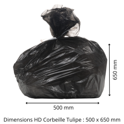 Sac poubelle 30 Litres noir - Haute densité 14µ - Grand format