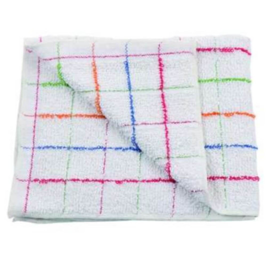 Serpillère bouclette coton 50x60cm Liseré de couleur