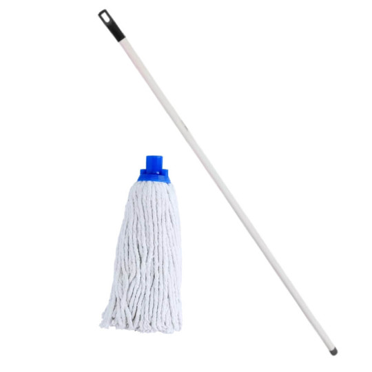 Balai espagnol Frange coton 200g et manche métal