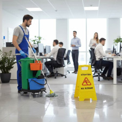 Panneau sol glissant en entreprise