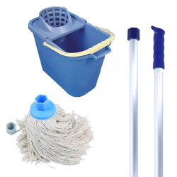 Balai espagnol type Mery - manche alu + seau essoreur 12L