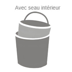 Poubelle à pédale avec seau à l'intérieur