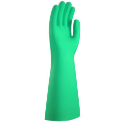 Gant de plonge en nitrile vert avec manchette - longueur 455 mm