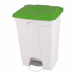 Poubelle plastique alimentaire à pédale 45L couvercle vert