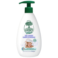 Gel Lavant pour bébé corps et cheveux parfumé et Ph neutre 500ml L'Arbre Vert