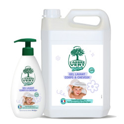 Gel Lavant pour bébé corps et cheveux parfumé et Ph neutre L'Arbre Vert
