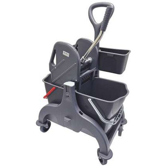 Chariot de lavage 2 seaux avec presse à mâchoires et panier