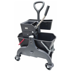 Chariot de lavage 2 seaux avec presse latérale et panier