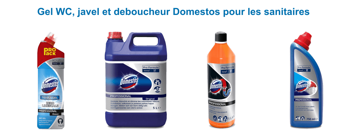 Gel WC détartrant, javel 5 L, déboucheur canalisations et nettoyant joints Domestos Professionnel pour la désinfection des sanitaires