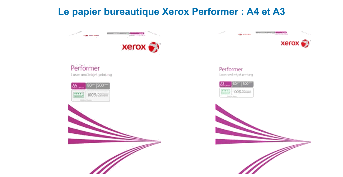 Ramettes papier Xerox Performer A4 et A3, 80 g/m2, pour impression bureautique