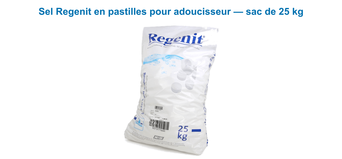 Sac de sel Regenit en pastilles 25 kg pour la régénération des adoucisseurs d'eau