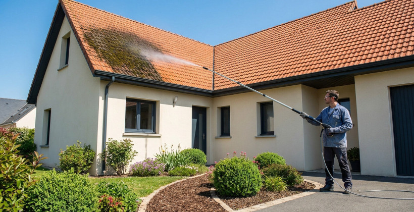 Nettoyage toiture sans monter : les solutions efficaces